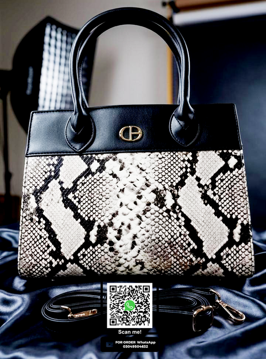 The Python Luxe Dual-Tone Snake Satchel